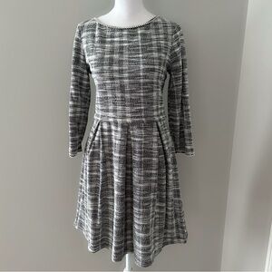 (NWT) Max Studio Black and White Tweed Style 3/4 Sleeve Dress
